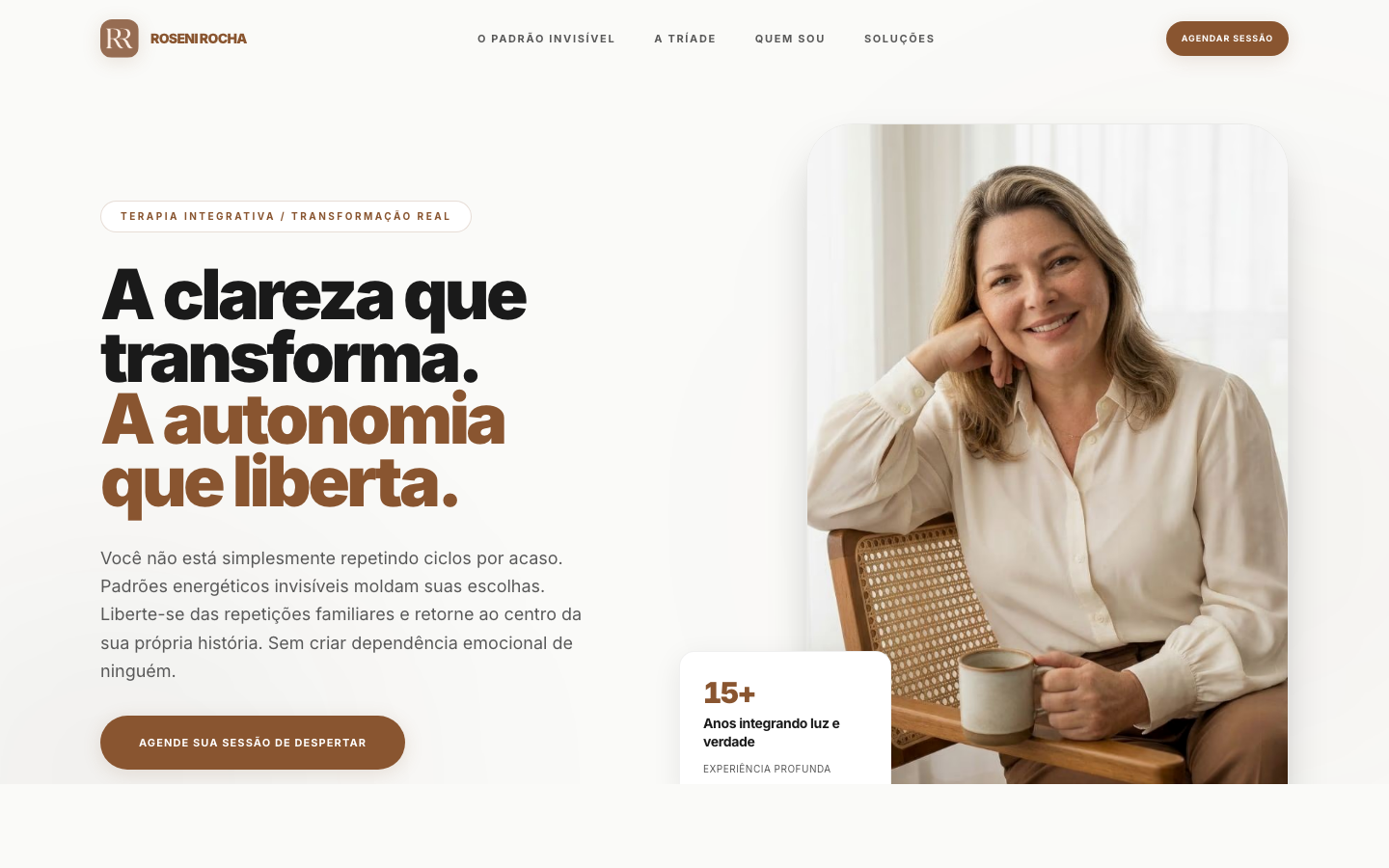 Site da Roseni Rocha, terapeuta integrativa